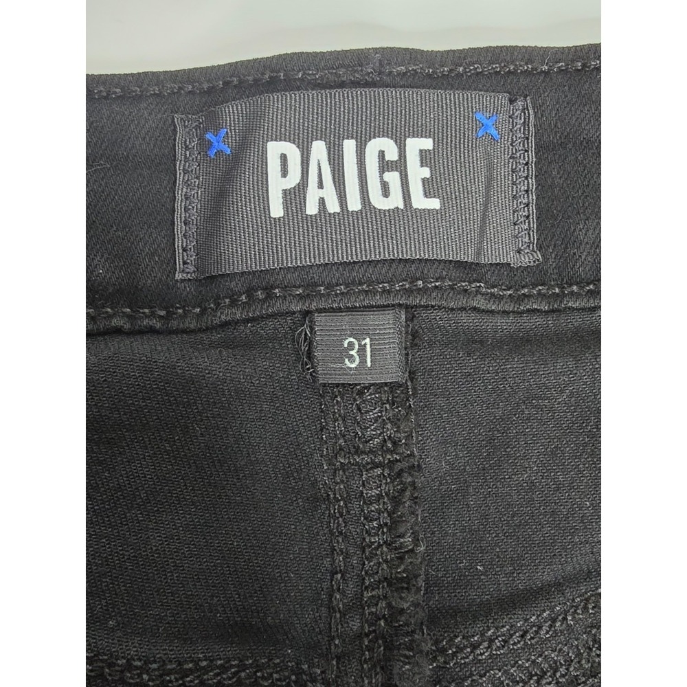 Paige Leenah Slim Wide Leg Jeans Womens 32 Black NEW Transcend Flawless Fit - Picture 7 of 13